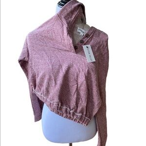 Peyton Valley Cropped Hoodie Raw Hem Made in USA Size Small New